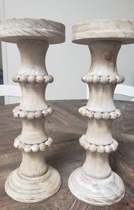 Wood candle stick/holders - lot of 2
